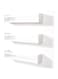BPA 24 Inch White Floating Shelves Set of 3, Wall-Mounted Solid Wood Wall Shelf, Floating Bookshelves, Wall Book Shelf, Kitchen Spice Rack or Bathroom Organizer, 3 Same Dimensions