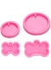 ELECDON Silicone Dog Bone Round Shape Pendant Resin Mould Dog Tag Keychain Mould, Silicone Moulds, Resin Keychain Moulds For Resin Casting Silicone moulds For Diy Pendant Epoxy Resin Crafts 4 Pcs
