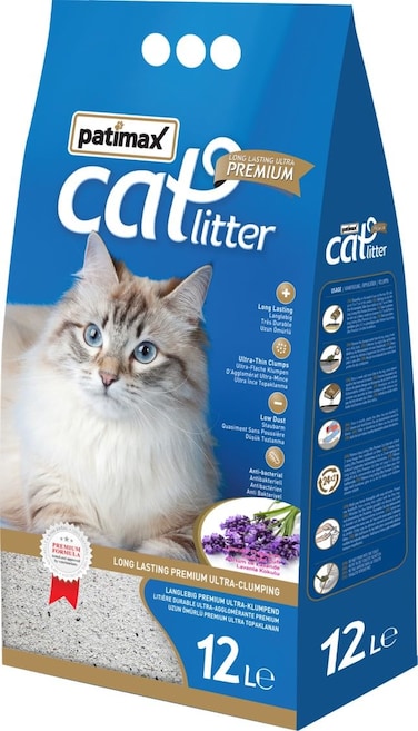 Patimax Premium Ultra Clumping Cat Litter - Lavander,12L (9.6Kg)
