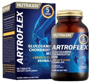 Nutraxin Artroflex Containing Glucosamine Chondroitin 2700mg &amp; MSM 1200mg with Bromelain 198mg for Bone &amp; Joint support, Arthritis Pain, 90 Tablets