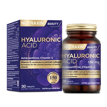Nutraxin&nbsp;Hyaluronic Acid For Skin Hydration and Elasticity 150Mg, 30 Tablets