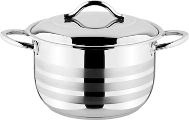 OMS Pure Stainless Steel Casserole (16 LTR)- 32CM Diameter Pot, 20CM Height, With Lid, Model 2005