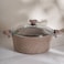 OMS 20 cm Diameter Non-stick and Non-toxic Brown Granite Casserole ovensafe with Glass Lid   3110-20   Granite Coated Induction Compatible Aluminium Cooking Pot   Made in Turkey   one pot meals