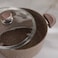 OMS 20 cm Diameter Non-stick and Non-toxic Brown Granite Casserole ovensafe with Glass Lid   3110-20   Granite Coated Induction Compatible Aluminium Cooking Pot   Made in Turkey   one pot meals