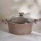 OMS 24 cm Diameter Non-stick and Non-toxic Brown Granite Casserole ovensafe with Glass Lid   3110-24   Granite Coated Induction Compatible Aluminium Cooking Pot   Made in Turkey   one pot meals