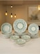 OZO 24 Pieces Turkish Porcelain Dinnerset/Dinnerware - Complete Set, Functions or party/Dinnersets, Housewarming, Houseware : Sage green &amp; white 2501