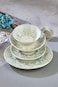 OZO 24 Pieces Turkish Porcelain Dinnerset/Dinnerware - Complete Set, Functions or party/Dinnersets, Housewarming, Houseware : Sage green &amp; white 2501