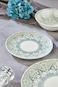 OZO 24 Pieces Turkish Porcelain Dinnerset/Dinnerware - Complete Set, Functions or party/Dinnersets, Housewarming, Houseware : Sage green &amp; white 2501