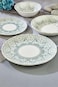 OZO 24 Pieces Turkish Porcelain Dinnerset/Dinnerware - Complete Set, Functions or party/Dinnersets, Housewarming, Houseware : Sage green &amp; white 2501