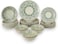 OZO 24 Pieces Turkish Porcelain Dinnerset/Dinnerware - Complete Set, Functions or party/Dinnersets, Housewarming, Houseware : Sage green &amp; white 2501