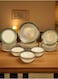OZO 24 Pieces Turkish Porcelain Dinnerset/Dinnerware - Complete Set, Functions or party/Dinnersets, Housewarming, Houseware : Border green &amp; Chemeen 2502