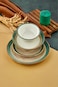 OZO 24 Pieces Turkish Porcelain Dinnerset/Dinnerware - Complete Set, Functions or party/Dinnersets, Housewarming, Houseware : Border green &amp; Chemeen 2502