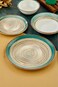 OZO 24 Pieces Turkish Porcelain Dinnerset/Dinnerware - Complete Set, Functions or party/Dinnersets, Housewarming, Houseware : Border green &amp; Chemeen 2502