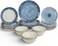 OZO 24 Pieces Turkish Porcelain Dinnerset/Dinnerware - Complete Set, Functions or party/Dinnersets, Housewarming, Houseware Dark Blue and White 2503