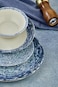 OZO 24 Pieces Turkish Porcelain Dinnerset/Dinnerware - Complete Set, Functions or party/Dinnersets, Housewarming, Houseware Dark Blue and White 2503
