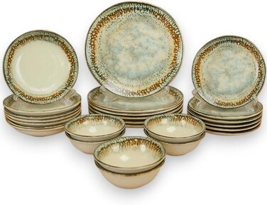 OZO 24 Pieces Turkish Porcelain Dinnerset/Dinnerware - Complete Set, Functions or party/Dinnersets, Housewarming, Houseware Dark Blue and White 2504
