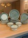 OZO 24 Pieces Turkish Porcelain Dinnerset/Dinnerware - Complete Set, Functions or party/Dinnersets, Housewarming, Houseware Dark Blue and White 2505