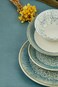 OZO 24 Pieces Turkish Porcelain Dinnerset/Dinnerware - Complete Set, Functions or party/Dinnersets, Housewarming, Houseware Dark Blue and White 2505
