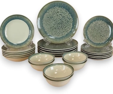 OZO 24 Pieces Turkish Porcelain Dinnerset/Dinnerware - Complete Set, Functions or party/Dinnersets, Housewarming, Houseware Dark Blue and White 2505