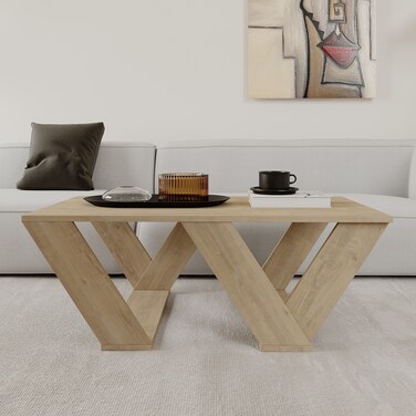 Mourah Home Pipra Coffee Table - Oak - 2 Years Warranty