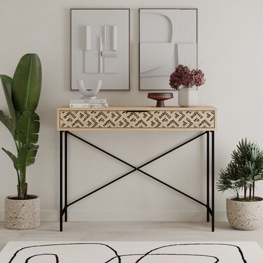 Mourah Home Heaton Console Remastered - Oak - 2 Years Warranty