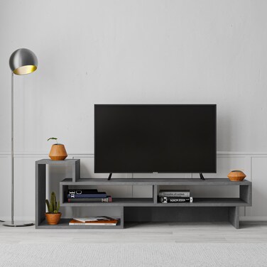 Mourah Home Tetra Tv Stand Up To 43 Inches With Storage - Retro Grey - 2 Years Warranty