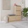 Mourah Home Dude Bench &amp; Shoe Cabinet - 16 Pairs - Oak - 2 Years Warranty
