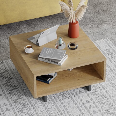 Mourah Home Hola Coffee Table - Oak/Dark Grey - 2 Years Warranty