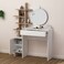 Mourah Home Mup Dressing Table With Storage - White/Oak - 2 Years Warranty