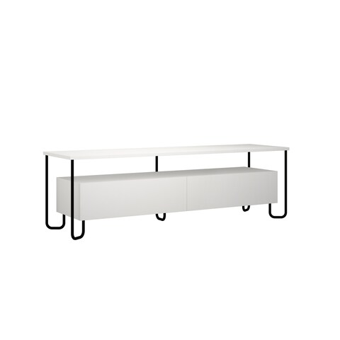 Mourah Home Cornea Tv Stand Up To 60 Inches With Storage - White - 2 Years Warranty
