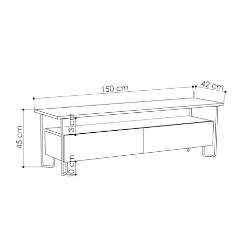 Mourah Home Cornea Tv Stand Up To 60 Inches With Storage - White - 2 Years Warranty