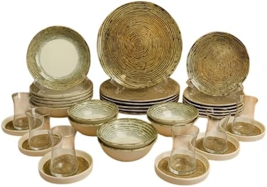 OZO 36 Pcs Luxury Turkish Porcelain Family Dinner Set/Dinnerware - Complete Set for 6 Persons   Party or Dining dinnersets gifting   1201