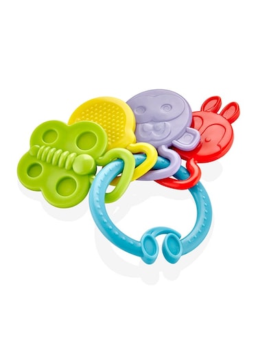 Babyjem Soft Plush Teething Toy With Silicone Teether And Rattle For Infants - BPA-Free And Phthalate-Free Baby Teething Toy For Soothing Sore Gums And Motor Skills Development