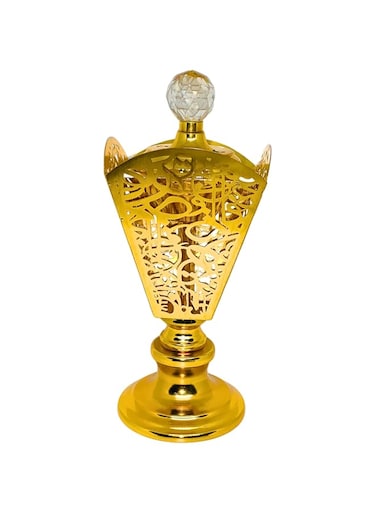 Incense Burner Bakhoor Burner, Incense Burner ash Catcher Incense Holder for Home Decor Yoga Spa Madiation (Golden)