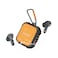 Moodix KI23K039 Bluetooth Earbuds for Men and Women, Active Noise Cancelling Wireless Earphones with Microphone, Deep Bass Earbuds for Android and iOS, Black-Yellow
