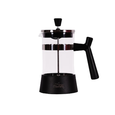Any Morning French Press Coffee and Tea Maker with Fine Mesh Stainless Steel Filters, Borosilicate Glass Tea Press, Portable, Easy to Clean, 20 oz