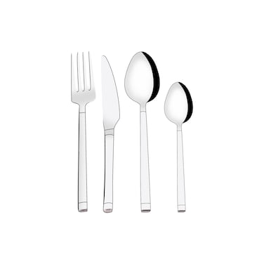 Serenk Barcelona 24-Piece Premium 18/10 Stainless Steel Cutlery Set, Sleek and Durable Flatware for Modern Dining