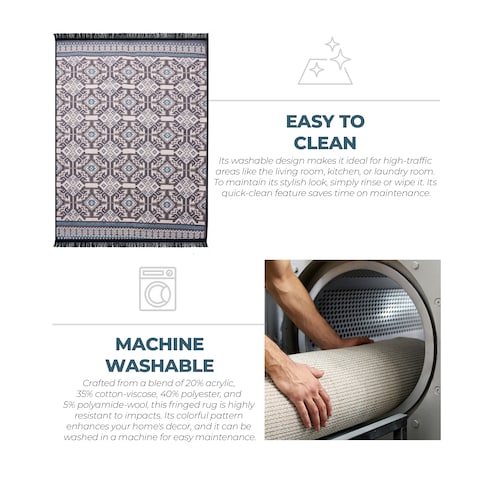 BiggHome Rug - 120*180 cm, Machine Washable, Durable, Modern Pattern for Living Room, SA25MK , 47.24 x 70.87 inches, 5.7 lbs
