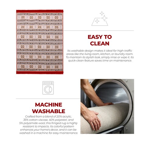 BiggHome Rug - 80x150 cm, Machine Washable, Durable, Modern Pattern for Living Room, SA25BA, 31.5 x 59.06 inches, 3.21 lbs.