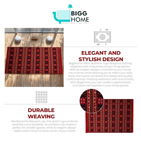 BiggHome Rug - 80x150 cm, Machine Washable, Durable, Modern Pattern for Living Room, SA25BA, 31.5 x 59.06 inches, 3.21 lbs.