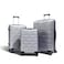 مجموعة حقائب سفر بيج ديزاين من 3 قطع مزودة بقفل إدارة أمن النقل - حقائب سفر خفيفة الوزن ذات هيكل صلب وعجلات دوارة، وحقائب سفر قابلة للتداخل (20/24/28 بوصة، فضية)