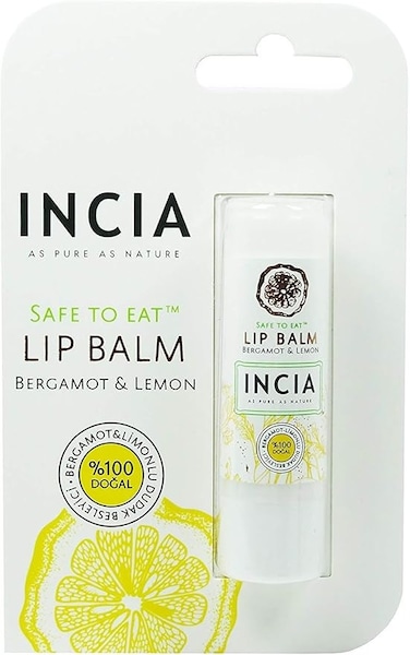 INCIA&nbsp;100% NATURAL LIP BALM- BERGAMOT &amp; LEMON 6g