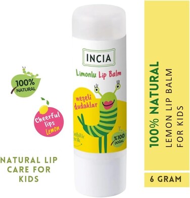 INCIA&nbsp;100% NATURAL KIDS LIP BALM - LEMON 6g