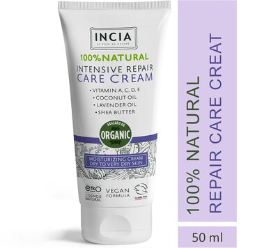 كريم إنسيا للعناية بالإصلاح الطبيعي بنسبة 100% - عناية مكثفة بترطيب البشرة مع اللافندر والأفوكادو وزبدة الشيا، نباتي - 50 مل