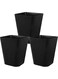 Heagoale Small Bathroom Trash Can Plastic Garbage Can Square Waste Basket Trash Bins Container Bins for Bathroom, Office, Dorm Room, Home Office, Under Desk, Kitchen, Bedroom, 3 Pack, Black