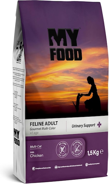 MyFood Adult Cat Chicken Gourmet, Urinary Support, No Corn &amp; No Soy 1.5Kg