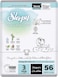 Sleepy Bio Natural Premium Size 3 Diapers, 56 Count, Baby Dry Taped Diapers, 4-9kg Hypoallergenic, Water Based, Almond Milk, Vegan, 100% Leakproof