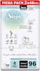 Sleepy Bio Natural Premium Size 4 Diapers, 96 Count Baby Dry Taped Diapers, 2x48 7-14kg Hypoallergenic, Water Based, Almond Milk, Vegan, 100% Leakproof