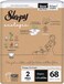 Sleepy Ecologic Taped Diapers, Size 2 (3&ndash;6 kg), 68 Count, Hypoallergenic, Plant-Based &amp; Biodegradable, Sustainable Premium Baby Diapers with High Absorption, 100% Leakproof Protection