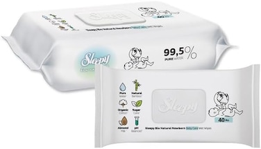 Sleepy Baby Care Wet Wipes, Bio Natural, 40 Sheets